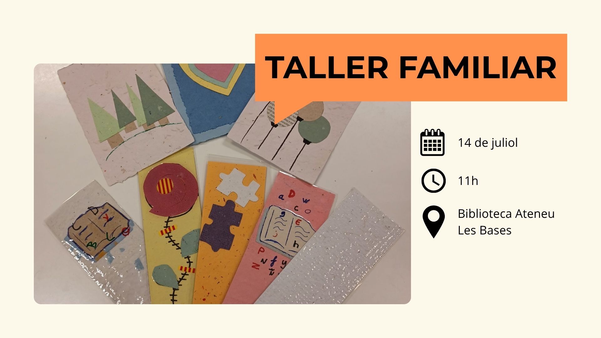 Taller familiar de punts de llibre amb paper reciclat