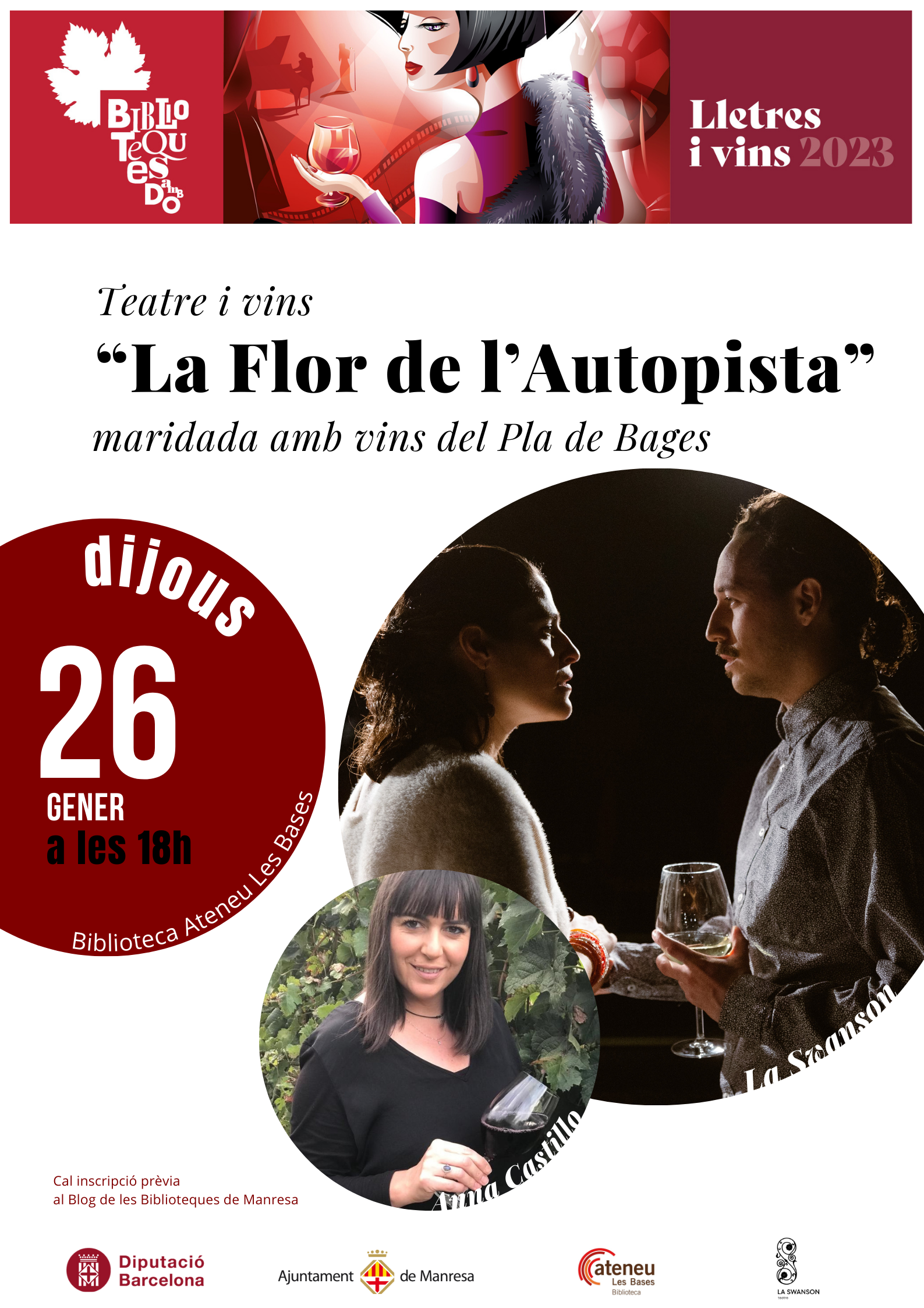 TEATRE I VINS | “La Flor de l’Autopista” maridada amb vins de la DO Pla de Bages 