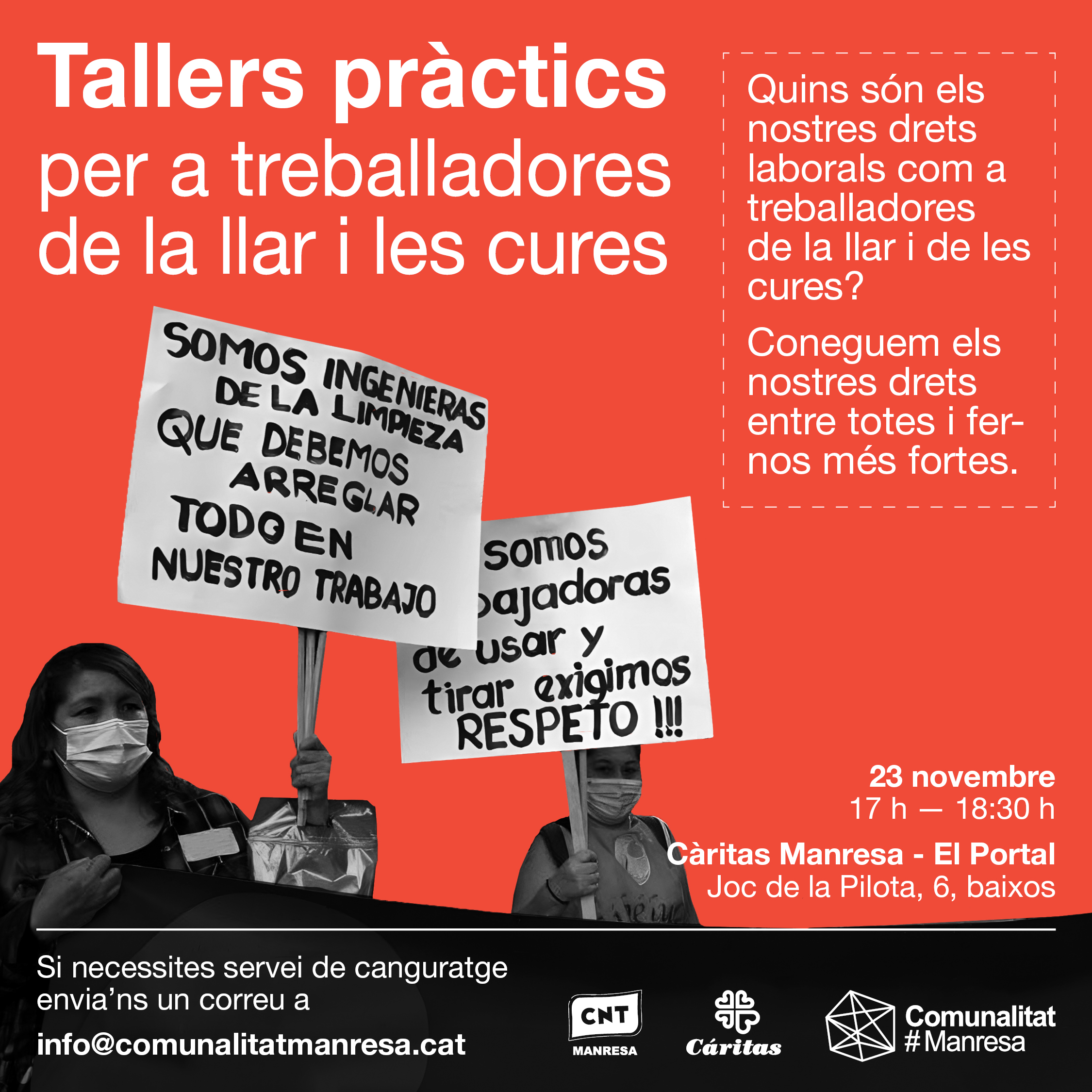 Taller ‘Quins són els nostres drets laborals com a treballadores de la llar i de les cures?